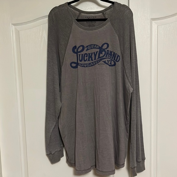Lucky Brand 2XLT Venice Burnout LS Tee - Picture 1 of 6